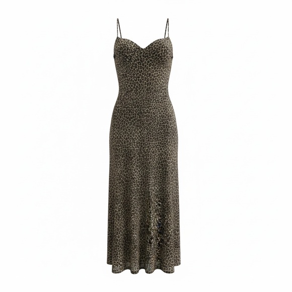 Andrea Polizzi for Rex Lester Leopard Print Vintage Gown Size 10